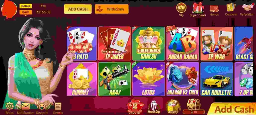 Games Available in Teen Patti Top Online APP