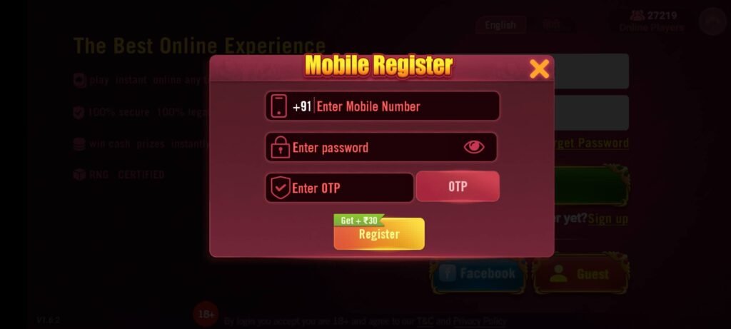 How To Register in Rummy Mars APP ?