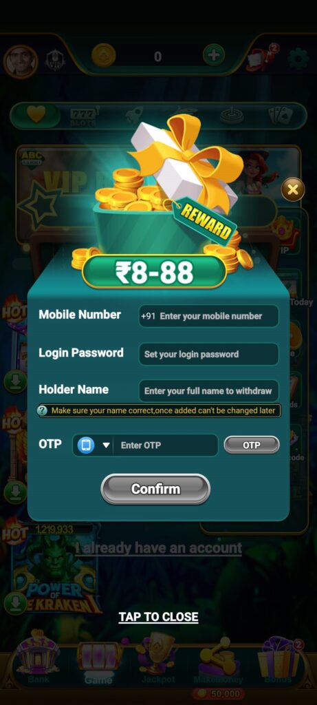 ABC Rummy APK में साइन अप करें और बोनस पाएं।